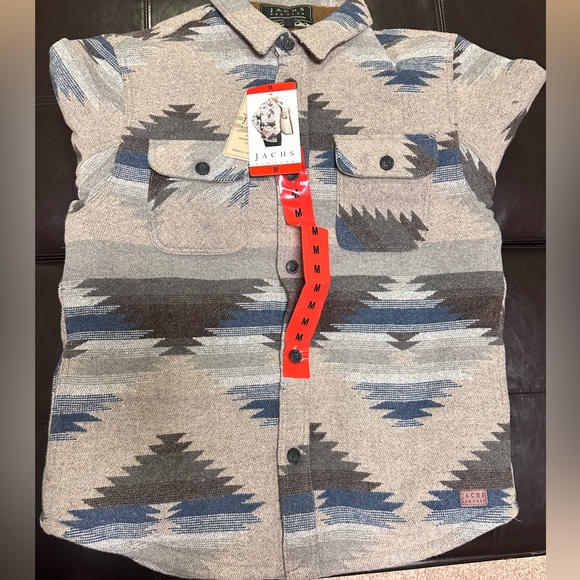 Jachs Men’s Tan Aztec Sherpa Lined Wool Blend Jacket Shacket - Picture 6 of 16